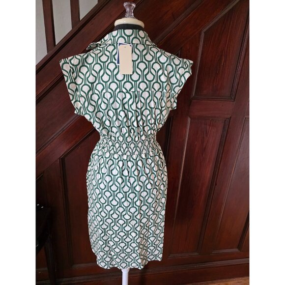 Monteau Womens Geometric Patterned Cotton Dress L NWT - Picture 3 of 7